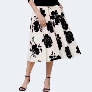 WHBM Floral Black and White Women's Skirt